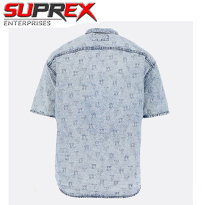 Chemises habillées slim fit en denim délavé vintage de qualité supérieure pour hommes SUPREX Enterprises avec poche avant et col boutonné – Collection Printemps - Product Image 2