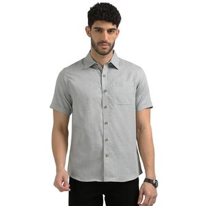 Camisa formal de media manga para hombre, diseño ajustado con cierre de botones, adecuado para uniforme de oficina informal de negocios y ropa de trabajo diaria - Product Image 1