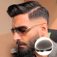 Prótesis Capilar Masculina de Encaje Completo Pre-cortada, Cabello Humano Natural, Solución para la Pérdida de Cabello en Hombres