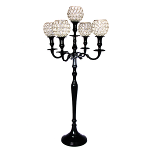 Candélabres en métal mariages centres de table décoration 5 bras candélabres argent décoration de la maison candélabres support de sol - Product Image 2