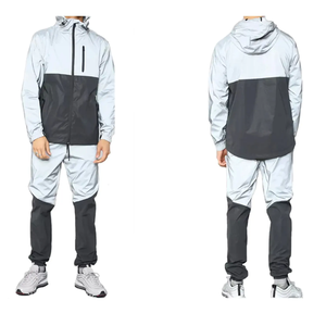 Conjunto corto cortavientos personalizado de alta calidad para hombre, conjunto de chándal de nailon cortavientos transpirable de ajuste relajado sólido para verano - Product Image 1