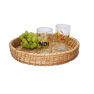 Pâtes Pizza Snack ou plateau de serveur de nourriture mélodieux cuisine équipement de service de restauration plateau de service en rotin - Product Image 1