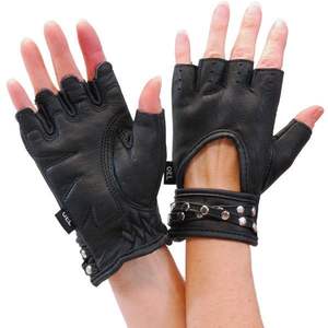 Gants de motard en cuir pour adultes, demi-doigts, pour motard professionnel avec logo personnalisé - Product Image 5