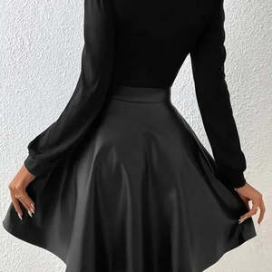 Vestido Mini de Viscosa con Cuello Cuadrado y Manga Larga para Mujer de Jane's - Elegante para Fiestas y Salidas Nocturnas - Product Image 3