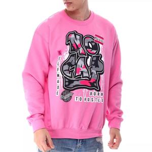 Sweat-shirt à capuche pour hommes, 100% coton rose à manches longues, logo imprimé personnalisé - Product Image 6