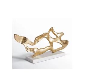 Handmade <b>Gold</b> Leaf Solid Base Aluminum <b>Sculpture</b> Modern Artistic Design for Living Room Decor Travel Wedding Gift Customizable - Product Image 3