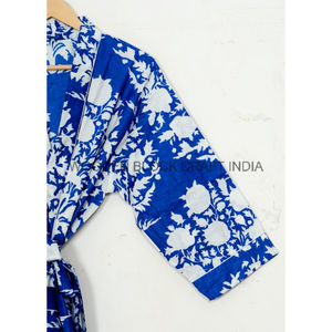 Kaftan indien fait à la main en coton Robe de chambre longue Maxi Kimono Robe femmes Robe de nuit Robe de douche cadeau fabriqué à la main ses vêtements de nuit - Product Image 4