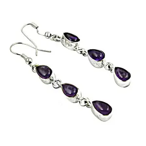 Pendientes de Plata 925 con Amatista, Joyería Elegante para Mujer, Accesorio de Moda - Product Image 1