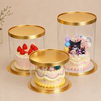 Boîtes à gâteaux de 4/6/8/10 pouces avec couvercle en PET haute transparence et base en carton blanc épaissi pour gâteaux, cadeaux, poupées et présentations