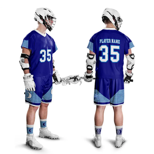 Ce maillot et short de lacrosse sur mesure sont dotés d'une impression par sublimation intégrale pour des couleurs durables et des détails nets. - Product Image 3