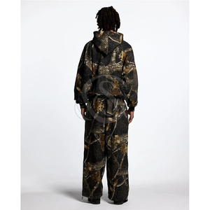 Custom Men's Winter Plus Size Heavyweight Cotton/Polyester Breathable Casual Full Print Camo Hoodie Straight Leg <b>Sweatpants</b> <b>Set</b> - Product Image 6