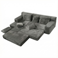 Sofá Cama Convertible con Compresión al Vacío y Relleno de Esponja para Sala de Estar, Sofá Esquinero Plegable Tipo Futón para Invitados