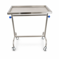 Table d'opération mobile moderne en acier inoxydable pour instruments chirurgicaux, chariot de lit réglable en hauteur pour hôpital et clinique