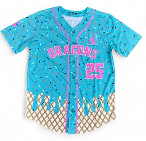 Haute qualité personnalisé transfert de chaleur imprimé 100% Polyester Baseball Softball maillots antibactérien respirant unisexe ensembles porter - Product Image 4