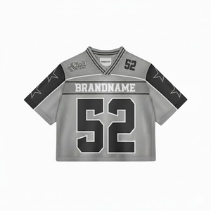 Maillot de football vierge en maille, maillot de football américain uni, hip-hop, entraînement sportif, t-shirt de football pour adultes/jeunes - Product Image 6