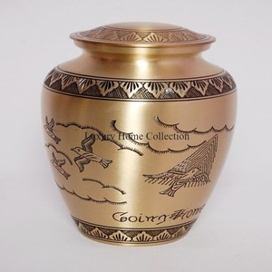 Grey Shade Tabletop Latest Arrival Funeral <b>Casket</b> <b>Ashes</b> Pots and Urns With Paw Design Logo With Silver Color Metal Handmade Urns - Product Image 2