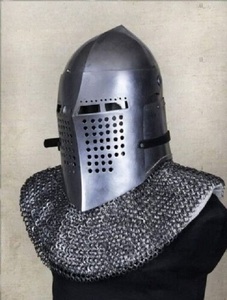 16GA Stahl HMB Mittelalter licher Bascinet Rao Griffon Helm W genieteter Kettenhemd Bascinet hand gefertigter Geschenk helm - Product Image 4