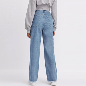 Pantalon en jean extensible pour femmes, jeans skinny, vêtements en stock, jeans délavés, ample, baggy 2026, vente en gros - Product Image 3