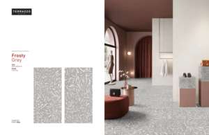 Azulejos de Porcelana Esmaltada con Acabado Tallado y Diseño de Terrazo Gris Escarchado - Product Image 3