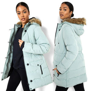 Parka d'hiver de qualité supérieure, respirante, grande taille, manches longues, imperméable, en nylon écologique brut pour femme - Product Image 3