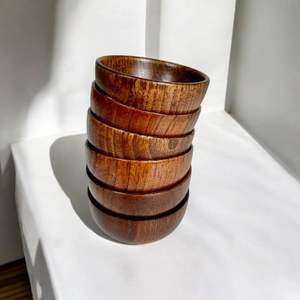 ชามไม้ธรรมชาติตกแต่งสวยงาม เป็นมิตรกับสิ่งแวดล้อม ใช้แล้วทิ้ง ทำด้วยมือ หรูหรา คลาสสิก สำหรับเสิร์ฟอาหาร ผิวเรียบเนียน เหมาะสำหรับสลัด ซุป ข้าว - Product Image 2