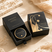 Boîte à parfum coulissante haut de gamme multi-tailles avec logo personnalisé, doublure en éponge, pelliculage mat, écologique, noir mat, impression offset