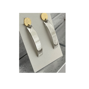 Boucles d'oreilles en laiton doré 2020, dernières tendances, avec texture embossée, bijoux à la mode de New York, résistantes à l'eau. - Product Image 5