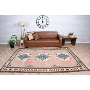 พรมวินเทจตุรกี ขนาด 6.1x8.9 ฟุต (187x271 ซม.) สีแดงไล่เฉด - Product Image 1