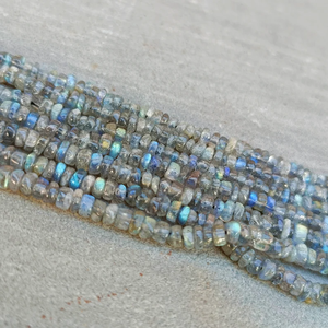 Natural Blue Flashy Labradorite Smooth <b>Heishi</b> Tyre Beads for Jewelry Making 4-5mm Labradorite Gemstone Beads At Wholesale Price - Product Image 6