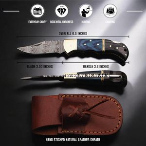 Tay giả mạo Damascus thép dao cạo gấp dao món quà sinh nhật toàn bộ bán USA Xu Hướng Phù rể món quà cắt cạnh - Product Image 3