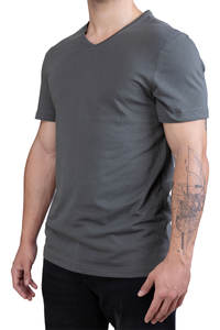 เสื้อยืดคอกว้าง ยูนิเซ็กซ์ ผ้าฝ้าย 100% ทรงปกติ สีดำล้วน ผ้าถัก น้ำหนักเบา ความยาวสั้น จำหน่ายจำนวนมาก - Product Image 2