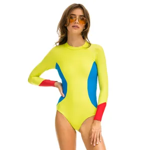 Best Design Women Hot Selling Solid Color Long Sleeve Swimming Wear Women 2023 Surf Suit