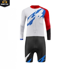 Traje de Ciclismo Profesional de Una Pieza, Manga Corta, Aerodinámico, para Ciclismo de Carretera y Pista, 100% Poliéster Transpirable - Product Image 3
