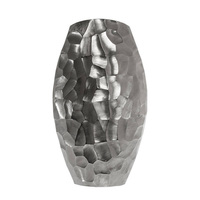 Vase à fleurs contemporain en aluminium de style Art déco avec finition luxueuse pour la décoration de la maison et du bureau