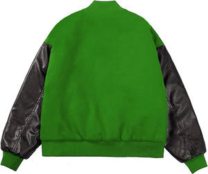 Chaqueta de bombardero de tela de lana de invierno de alta calidad para hombre personalizada con cierre de cremallera cortavientos parche bordado de talla grande 3XL High Street - Product Image 2