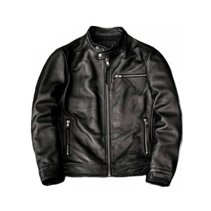 Chaqueta de Cuero para Hombre de Color Sólido con Diseño Personalizado, Servicio OEM para Invierno, Estilo Urbano, Patrón de Letras, Secado Rápido y Transpirable - Product Image 1