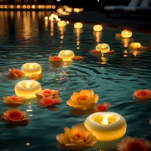 Vela Electrónica Flotante Impermeable y sin Llama TOOWIN para Bodas, Bares Románticos junto a la Piscina e Iluminación Ambiental - Product Image 1