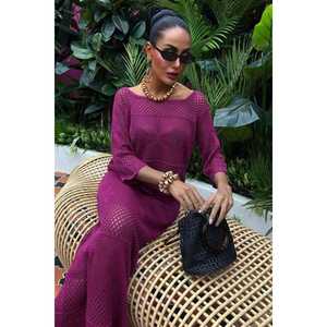 Conjunto de punto calado transpirable 10093 con cuello barco y manga corta - Product Image 6