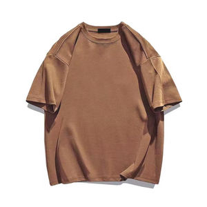 Camiseta de cuello redondo para hombre, ropa de calle de gran tamaño, camiseta de Color liso a la moda de verano 2025, camisetas Unisex para hombre - Product Image 4