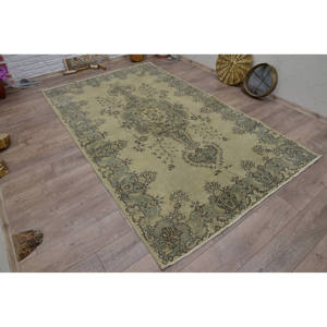 Classique Vert Vintage Turc Tapis 5.4 X 9.2ft Grande Surface Laine Patchwork Rectangle Motif Abstrait pour Couloir Chambre Tapis Latex - Product Image 2