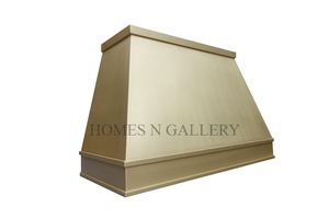 Hotte de cuisine architecturale artisanale en laiton sur mesure, hotte de designer faite à la main en laiton massif pur, hotte murale - Product Image 2