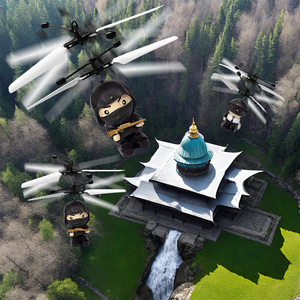 Mini Electric Ninja Drone Helicopter and Fighter Beginner Level Remote <b>Control</b> USB Battery Radio Frequency <b>RC</b> Features - Product Image 1