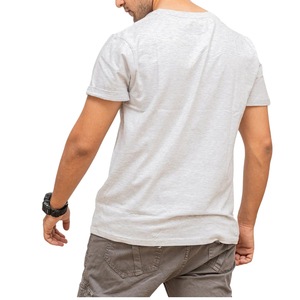 เสื้อยืดคอกลมแขนสั้นสีเทาสำหรับผู้ชาย ผ้าฝ้าย ทรงปกติ สไตล์ลำลอง สีพื้น Trackstar OEM แบรนด์ส่วนตัว TSI-G05-P0256 - Product Image 3