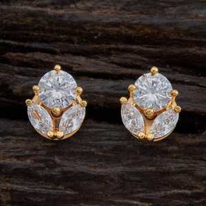 Pendientes de circonita con diseño de flor 150345, joyería de moda para bodas y fiestas religiosas, material principal titanio y latón, rodio, diamante, perla - Product Image 1