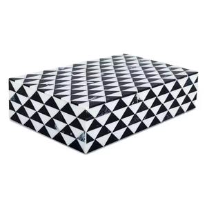 Solución de almacenamiento de arte popular elegante y moderno, regalo, incrustaciones de resina de hueso únicas, diseño de modelo, Color negro y azul con material de madera, amor - Product Image 1