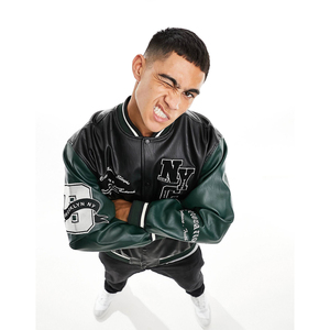Chaqueta universitaria personalizada de estilo para hombre, chaquetas universitarias de lana, chaqueta Letterman al por mayor con mangas de cuero - Product Image 2