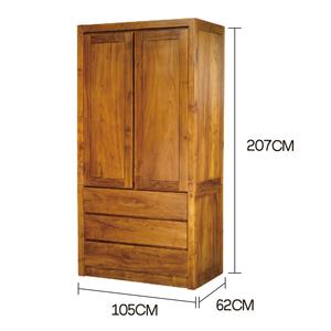 Armoire en teck à 2 portes et 3 tiroirs |   Un chef-d'œuvre élégant conçu pour une vie en chambre organisée et sans effort - Product Image 3