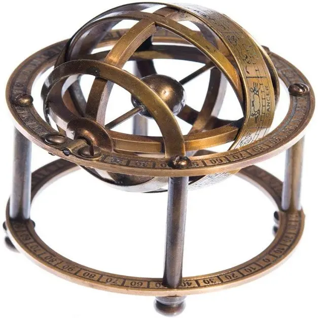 最高のギフトアイテムHumaira Nautical Brass Armillary Sphere with Stand、9 cm High RJ HANDICRAFT STORE