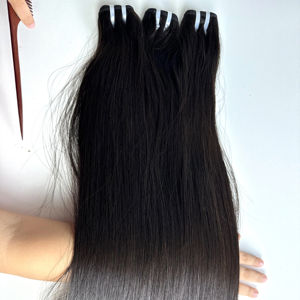 Extensions de cheveux Remy humaines 100% les plus vendues Silky Straight Natural Wave Deep Loose-Ready pour la vente en gros et l'expédition maintenant - Product Image 1