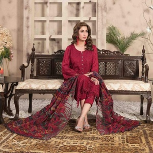 ชุดซาลวาร์คาเมซของผู้หญิง3ชิ้นแบบลำลองผ้าวิสคอสปักลายตามสั่งสำหรับอินเดียแบรนด์ Noor - Product Image 3